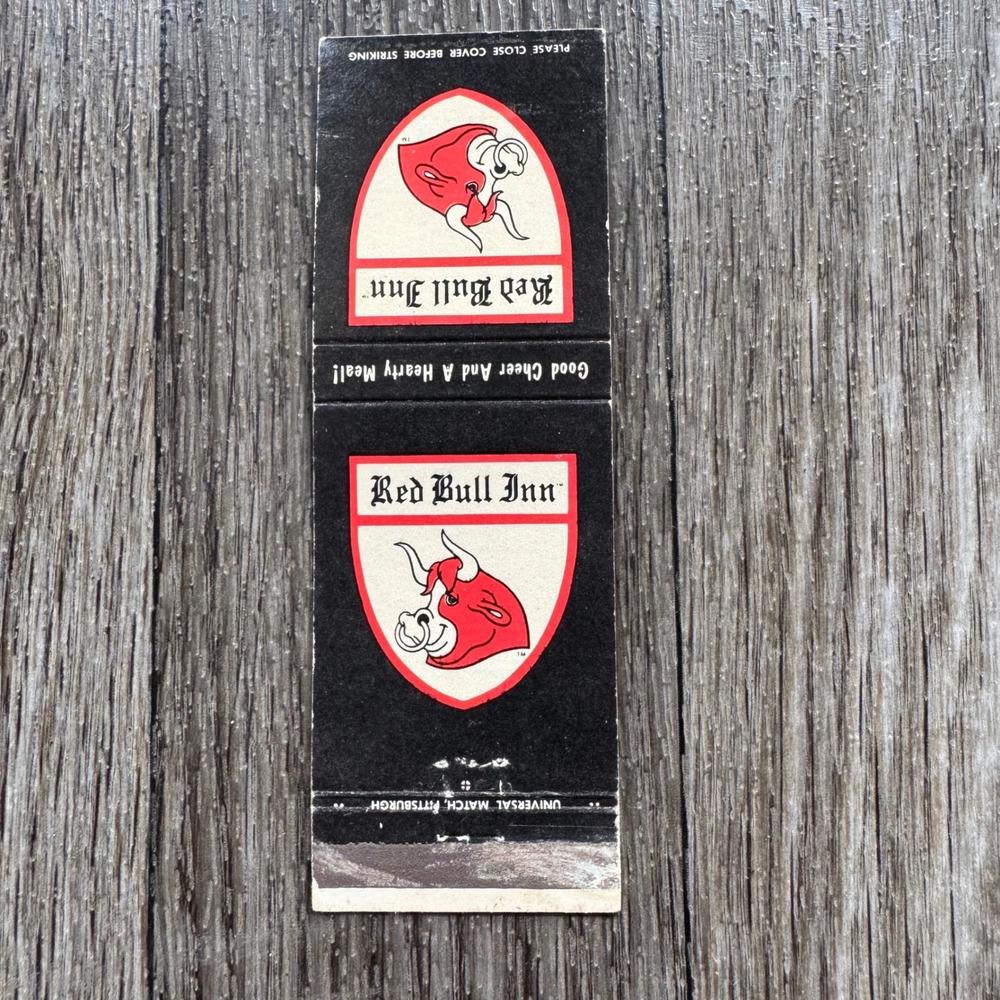 Red Bull Inn Matchbook Cover Pittsburgh PA Red Black Vintage Restaurant Ephemera